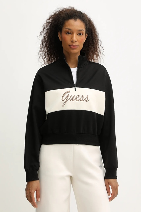 Guess bluza FABIA damska kolor czarny z aplikacją V5BQ00 KCX22 - zdjęcie produktu nr 1