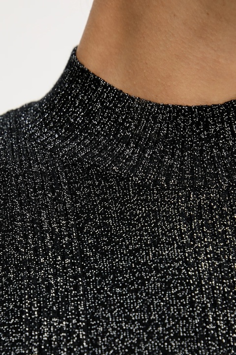 Sisley sweter z dodatkiem wełny damski kolor czarny lekki z półgolfem 1WH2M2025 - zdjęcie produktu nr 1