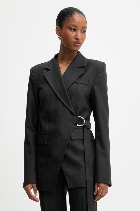 Answear.LAB marynarka kolor szary jednorzędowa gładka - zdjęcie produktu nr 2