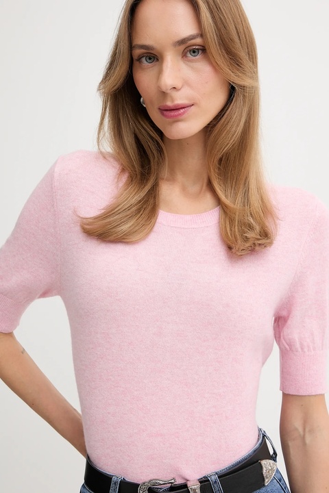 United Colors of Benetton sweter damski kolor różowy lekki 1002D10D2 - zdjęcie produktu nr 2