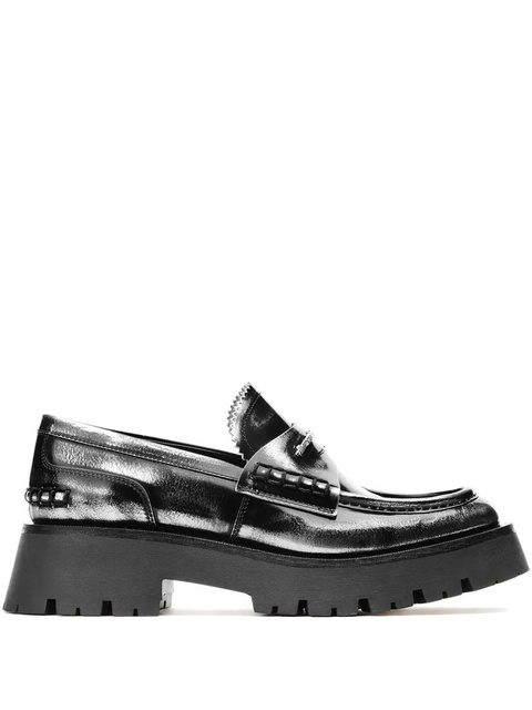 Alexander Wang lug-sole logo-plaque loafers - Black - zdjęcie produktu nr 1