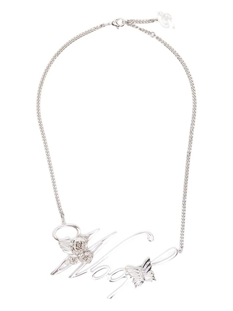 Blumarine rose-detail butterfly-detail necklace - Silver - zdjęcie produktu nr 1