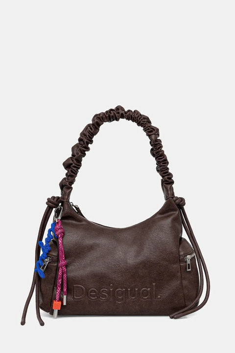 Desigual torebka HALF LOGO MONTVIL kolor brązowy 25WAXPAY - zdjęcie produktu nr 1