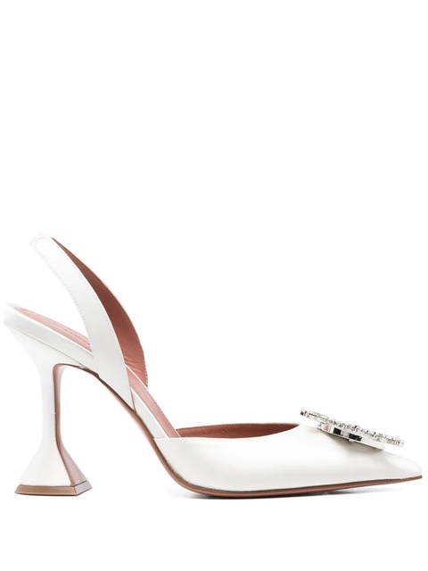Amina Muaddi 95mm Begum slingback pumps - White - zdjęcie produktu nr 1