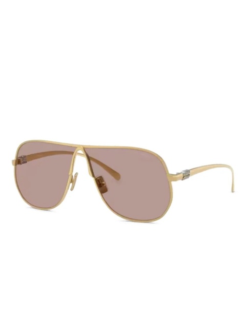 Miu Miu Eyewear geometric-frame sunglasses - Gold - zdjęcie produktu nr 1