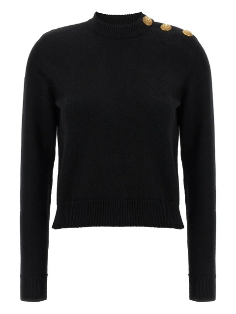 Balmain crew-neck button-embellished sweater - Black - zdjęcie produktu nr 1