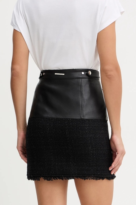 Karl Lagerfeld spódnica z domieszką wełny kolor czarny mini prosta B1W12001 - zdjęcie produktu nr 2
