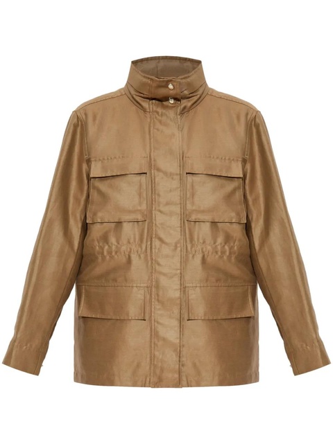 Moncler linen utility jacket - Brown - zdjęcie produktu nr 1