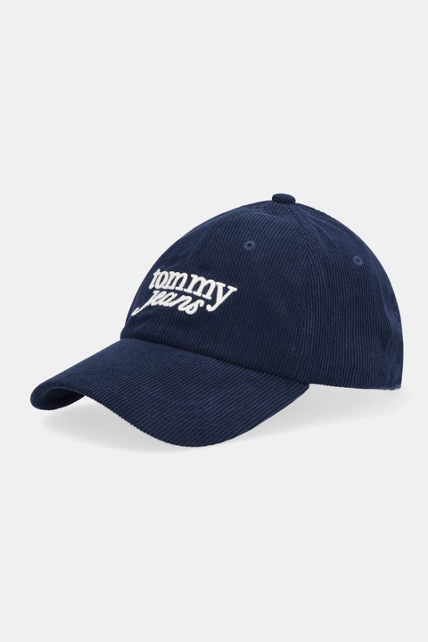 Tommy Jeans czapka z daszkiem sztruksowa kolor granatowy AW0AW17908 - zdjęcie produktu nr 1