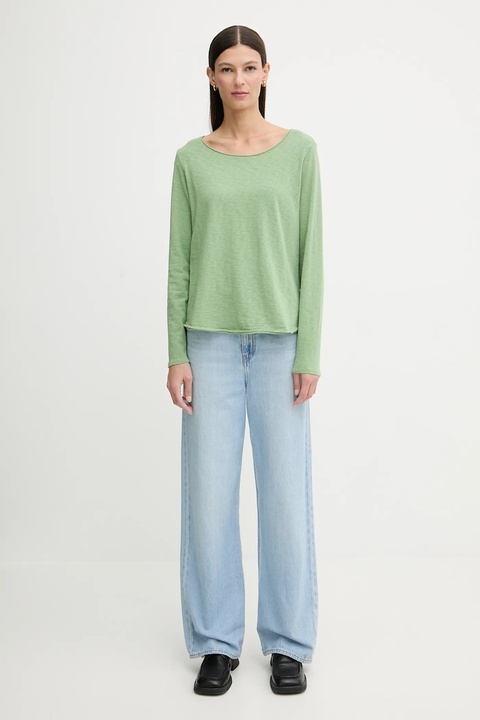 Marc O'Polo longsleeve bawełniany kolor zielony 5000009292 - zdjęcie produktu nr 2