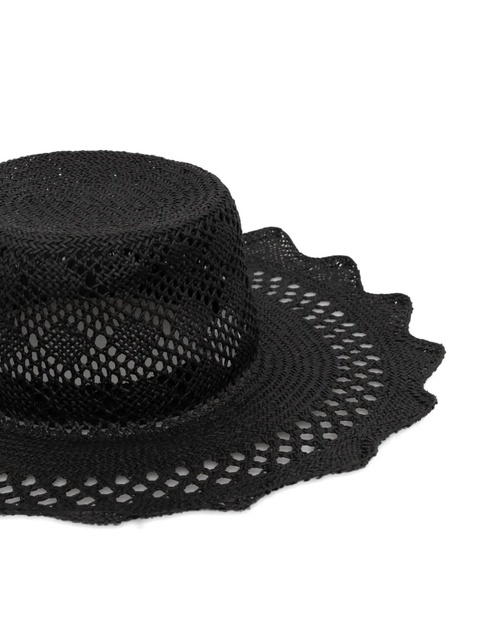 Ruslan Baginskiy cut out-detail straw hat - Black - zdjęcie produktu nr 2