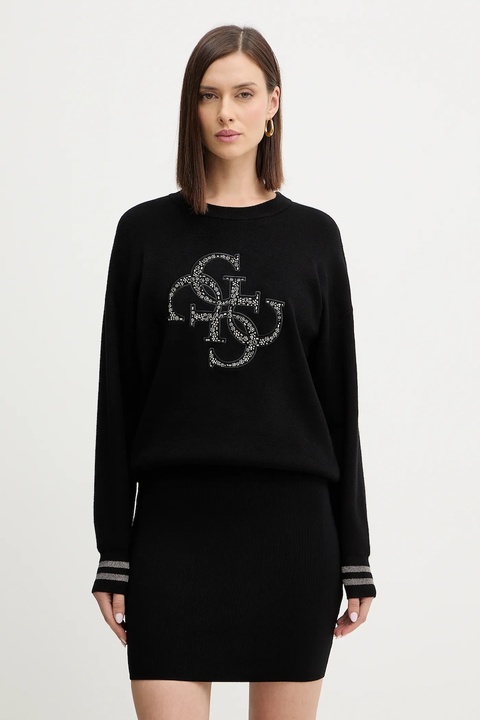 Guess sweter SYLVIE damski kolor czarny lekki W5BR42 Z26I2 - zdjęcie produktu nr 1