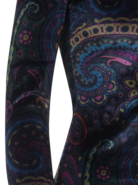 ETRO Paisley-print velvet top - Blue - zdjęcie produktu nr 2