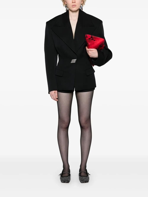 The Attico single-breasted maxi-shoulders blazer - Black - zdjęcie produktu nr 1