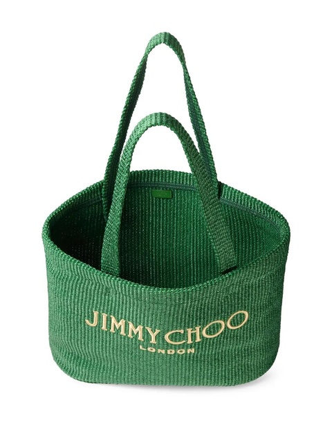 Jimmy Choo logo-embroidered tote bag - Green - zdjęcie produktu nr 1