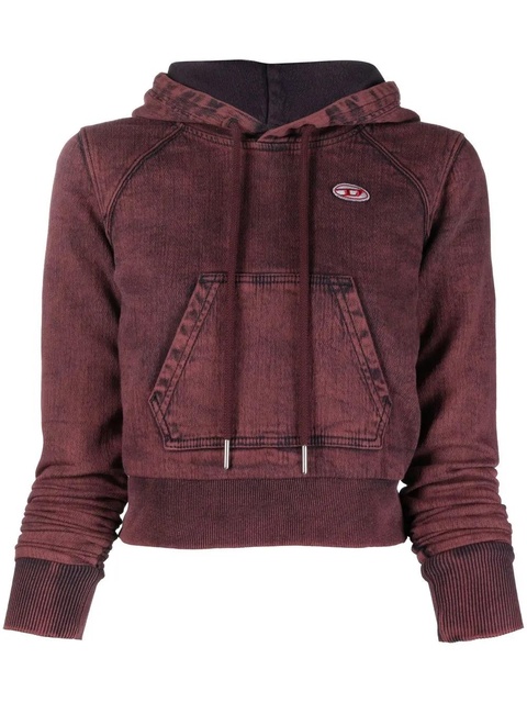 Diesel cropped denim hoodie - Red - zdjęcie produktu nr 1