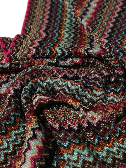 Missoni zigzag-pattern fringed scarf - Brown - zdjęcie produktu nr 2