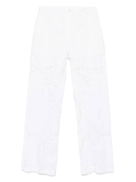 Marine Serre lace-panel trousers - White - zdjęcie produktu nr 1
