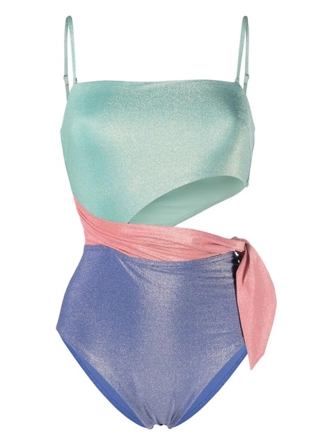 ZIMMERMANN Clover lurex scarf-tie swimsuit - Green - zdjęcie produktu nr 1