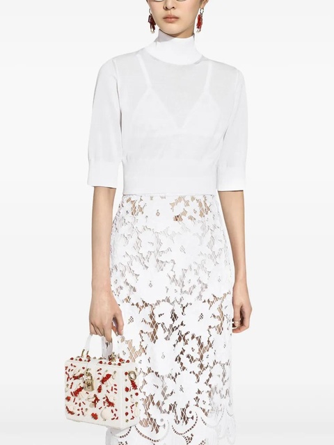Dolce & Gabbana Cropped turtle-neck sweater - White - zdjęcie produktu nr 1
