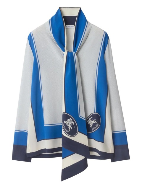 Burberry EDK stamp-box silk shirt - White - zdjęcie produktu nr 2