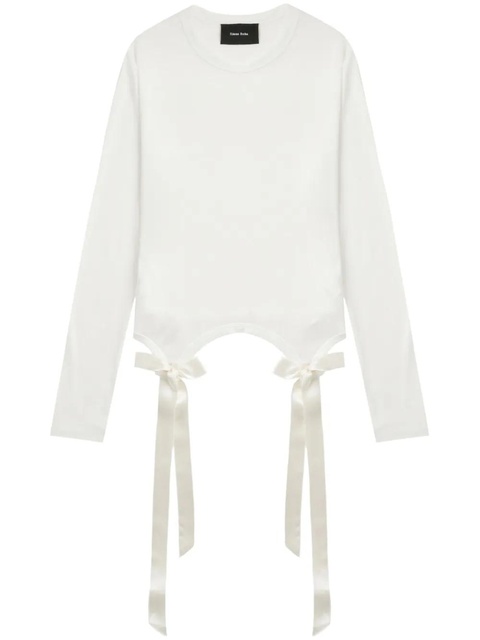 Simone Rocha bow-detail top - White - zdjęcie produktu nr 1