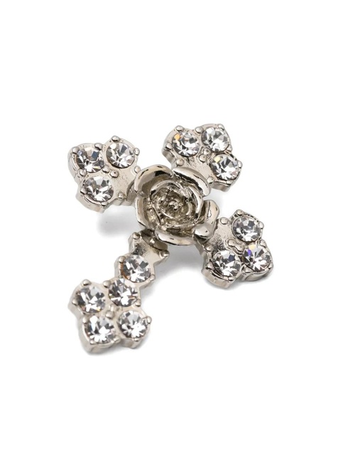 Blumarine rose-detail embellished earrings - Silver - zdjęcie produktu nr 2