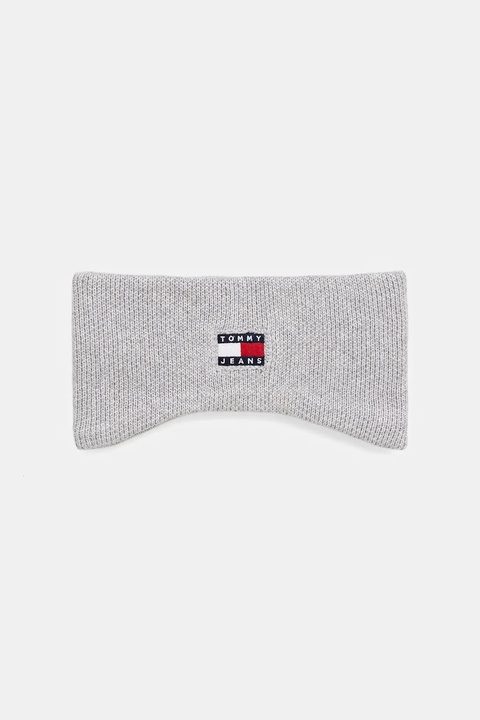 Tommy Jeans opaska na głowę bawełniana kolor szary AW0AW17898 - zdjęcie produktu nr 1