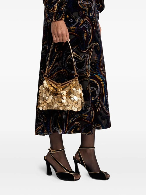 ETRO Vela laminated-sequin small shoulder bag - Gold - zdjęcie produktu nr 2