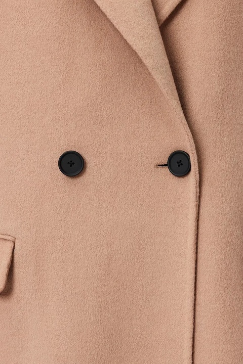 AllSaints płaszcz z dodatkiem wełny SELLMA kolor brązowy W019OD - zdjęcie produktu nr 2