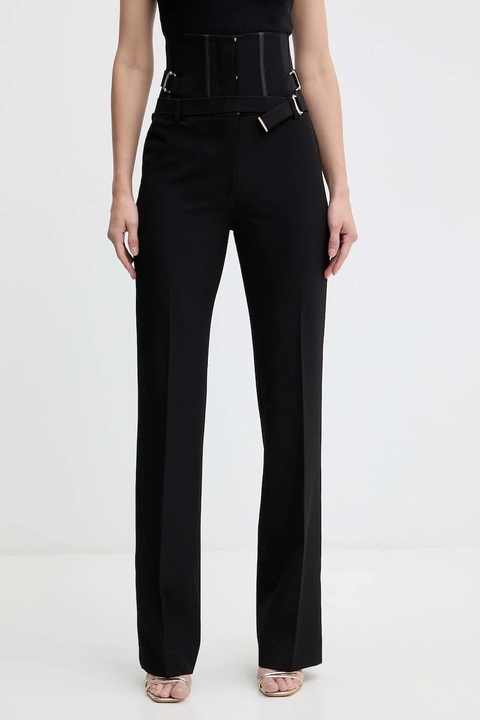Pinko spodnie damskie kolor czarny dzwony high waist 105654 A2QV - zdjęcie produktu nr 1