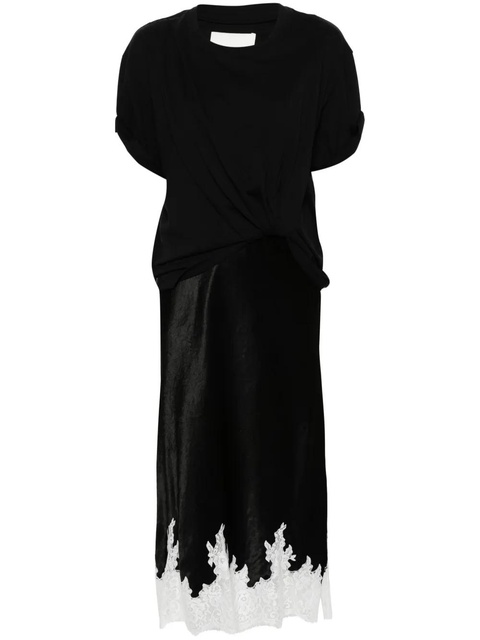 3.1 Phillip Lim draped T-shirt slip combo dress - Black - zdjęcie produktu nr 1