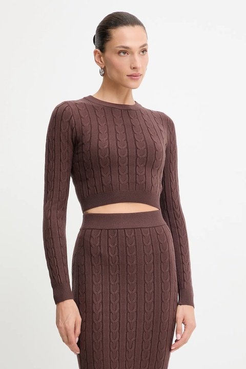 Answear.LAB sweter i spódnica damski kolor brązowy - zdjęcie produktu nr 2