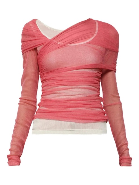 Christopher Esber layered tulle top - Pink - zdjęcie produktu nr 1