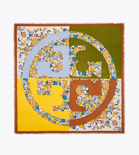 TORY BURCH - Chusta w kwiaty Floral - zdjęcie produktu nr 1