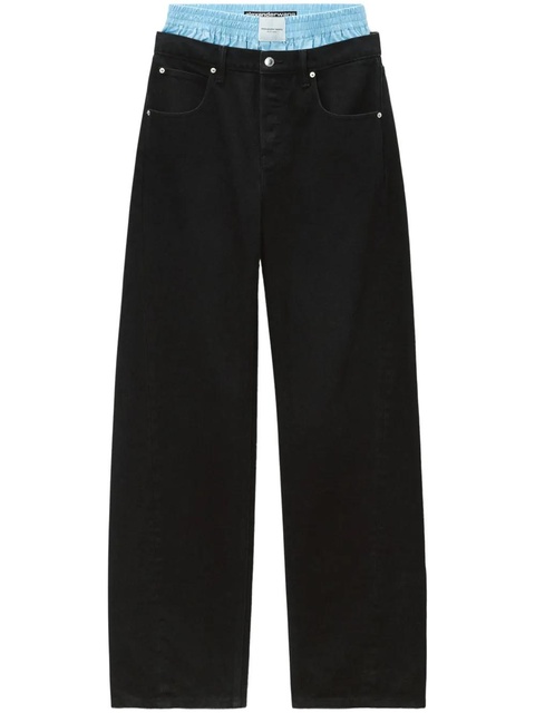 Alexander Wang layered wide-leg jeans - Black - zdjęcie produktu nr 1
