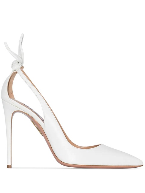 Aquazzura Bow Tie 105mm pumps - White - zdjęcie produktu nr 1