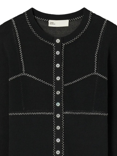 Tory Burch ribbed button-up cardigan - Black - zdjęcie produktu nr 1