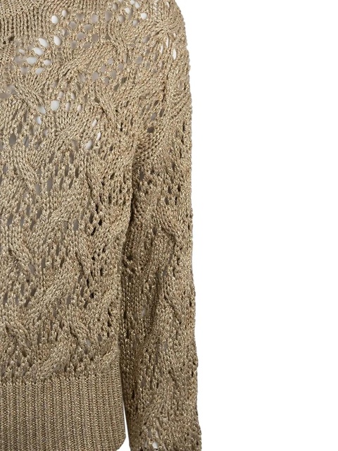 Max Mara geometric-pattern knit sweater - Gold - zdjęcie produktu nr 2