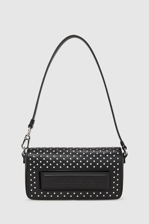 Karl Lagerfeld torebka skórzana kolor czarny A4W30083 - zdjęcie produktu nr 1