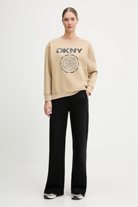 Dkny bluza damska kolor beżowy z nadrukiem DP5T1340 - zdjęcie produktu nr 1