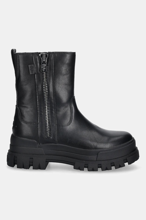 Buffalo botki Aspha Bootie Zip damskie kolor czarny na platformie lekko ocieplone 1270125-BLK - zdjęcie produktu nr 2