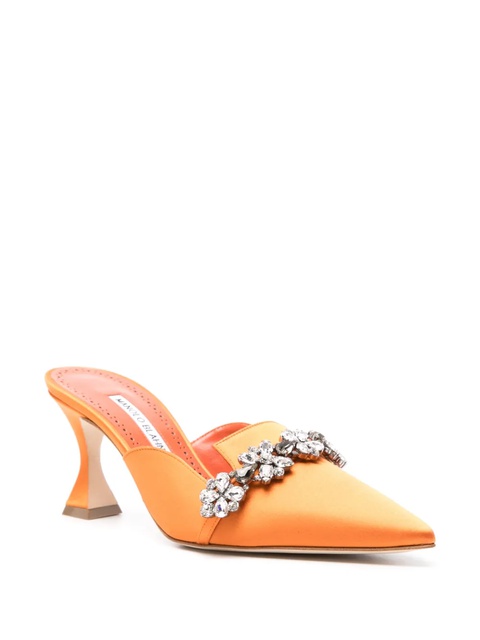 Manolo Blahnik 75mm Permu mules - Orange - zdjęcie produktu nr 2