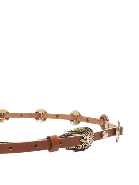 PINKO metallic-buckle studded leather belt - Brown - zdjęcie produktu nr 2