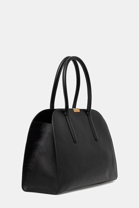 Tommy Hilfiger torebka skórzana kolor czarny AW0AW18206 - zdjęcie produktu nr 1
