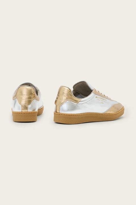 AllSaints sneakersy skórzane THELMA MET SNEAKER damskie kolor srebrny W072FB - zdjęcie produktu nr 2