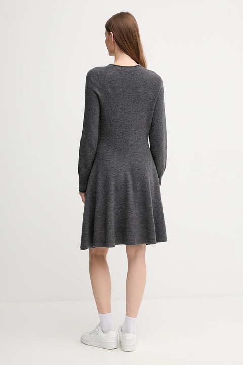 Lacoste sukienka wełniana kolor szary mini rozkloszowana EF4161 - zdjęcie produktu nr 2