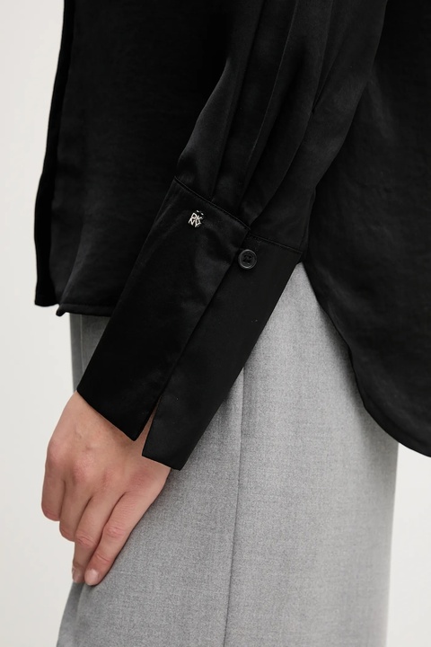 Dkny koszula damska kolor czarny regular z kołnierzykiem klasycznym DJ5W2125 - zdjęcie produktu nr 1