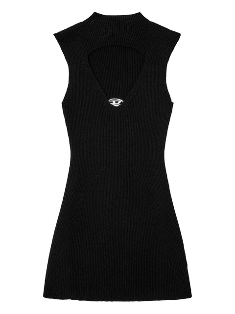 Diesel M-Oloni-Short keyhole-neck ribbed mini dress - Black - zdjęcie produktu nr 1