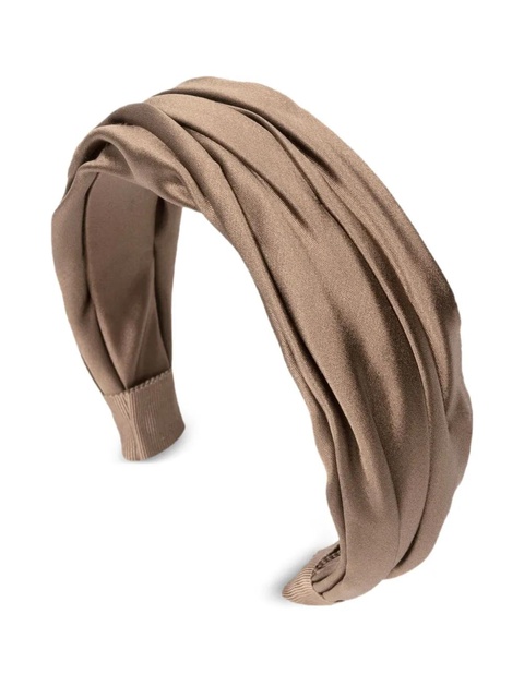 Jennifer Behr pleated silk headband - Brown - zdjęcie produktu nr 1